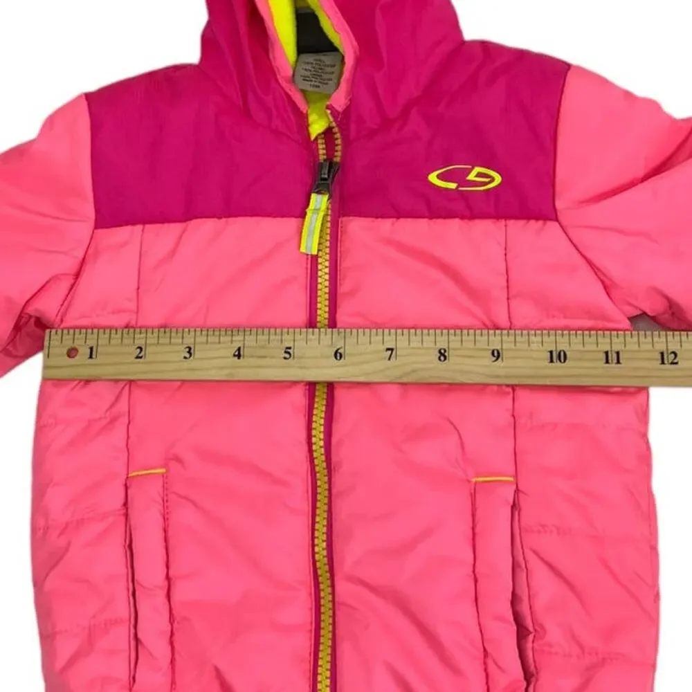 CHAMPION Hot Pink & Yellow Winter Puffer Jacket Sz 18M